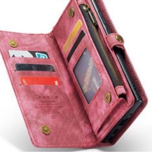 CaseMe Samsung Galaxy Note 20 Wallet Case (Red) (Soft Suede Leather)